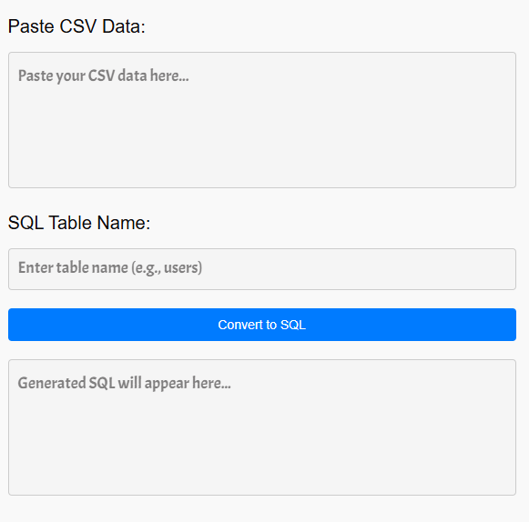 Convert CSV to SQL