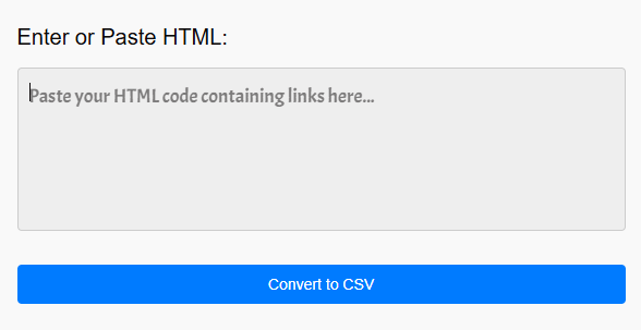 How to Use the Tool HTML Links to CSV/Excel Converter