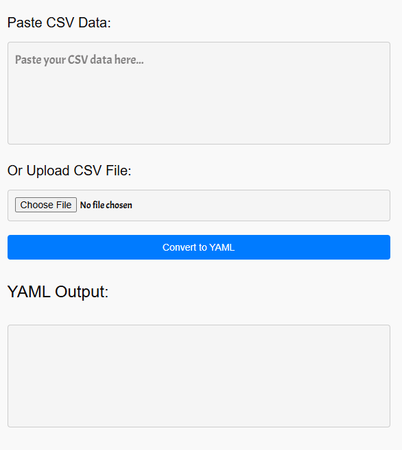 Convert CSV to YAML