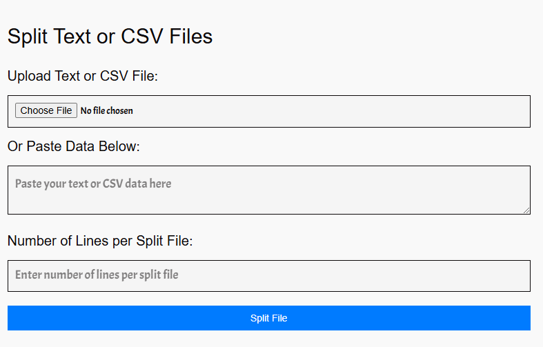 Split Text or CSV Files