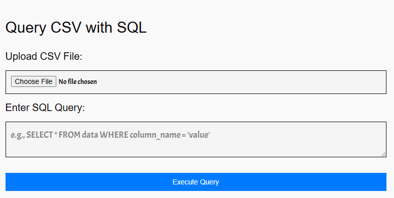 Query CSV with SQL