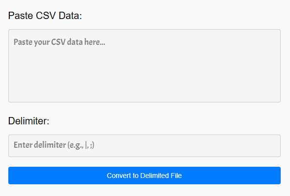 Convert CSV to Delimited/Excel